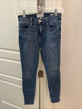 Frame Denim Indio Wash Skinny Jeans in Deep Blue